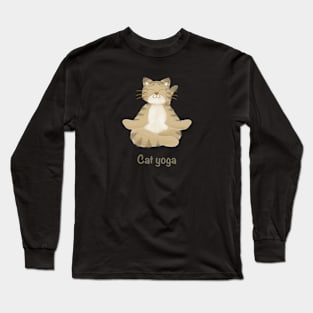 Tabby cat yoga Long Sleeve T-Shirt